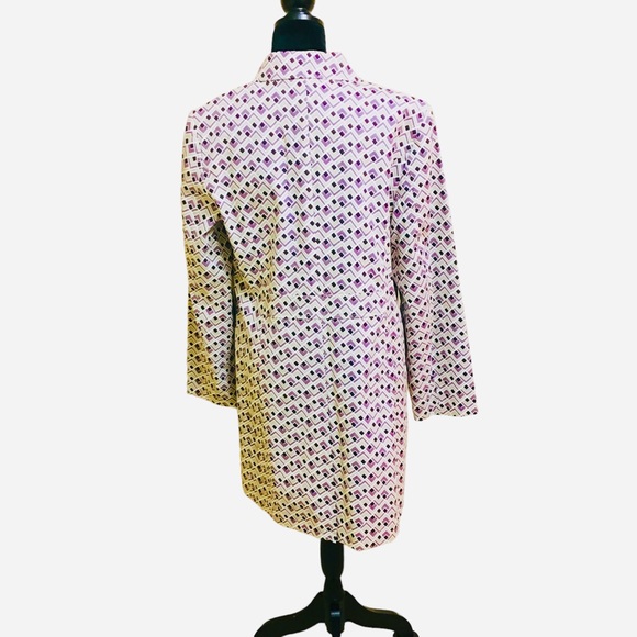 🌦️Loft Purple, tan and white Trench Coat Sz. L - Picture 3 of 8